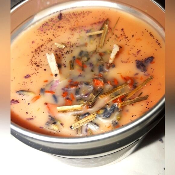 𝅺HAND Crafted Pumpkin Lavender all natural candle - Picture 2 of 6